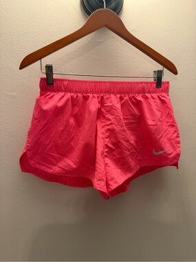 Nike Dri-FIT Women Neon Pink Perforated Running Shorts Size Medium Athletic